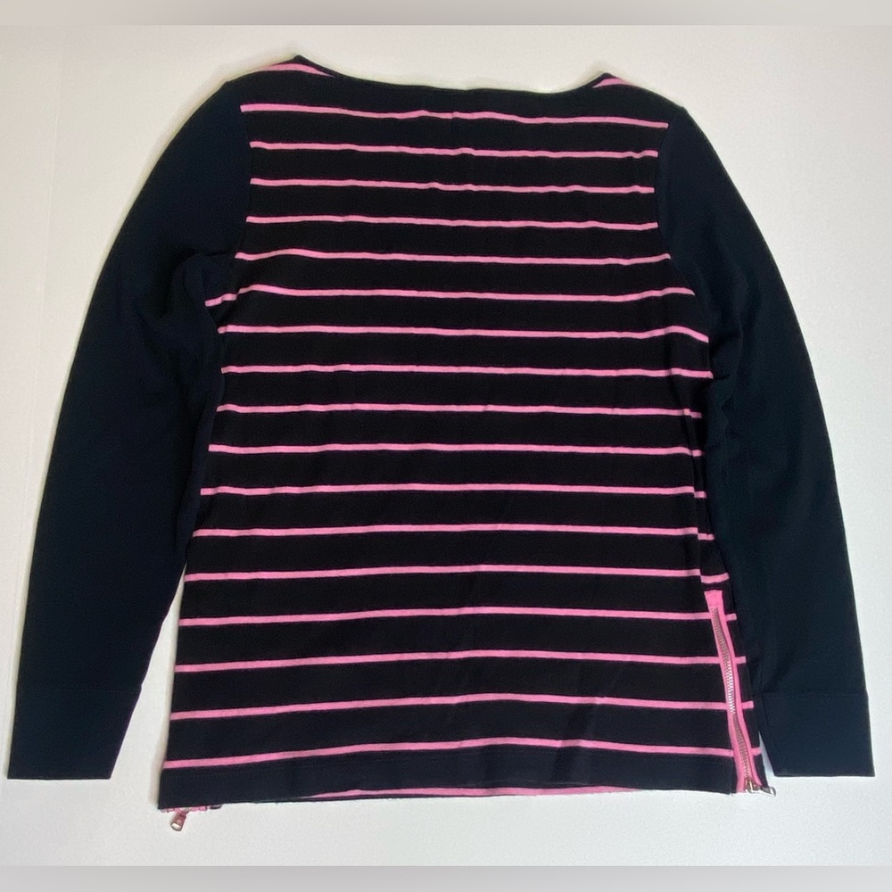 Lauren Ralph Lauren Large Pink Striped Sweater Shirt Soft Chic Preppy‎ - Picture 8 of 14